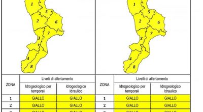 🔔⚠️Ancora per domani 11 AGOSTO 2022 prevista allerta gialla per rischio idraulico, idrogeologico e per temporali su tutta la Calabria.⛈️⚡